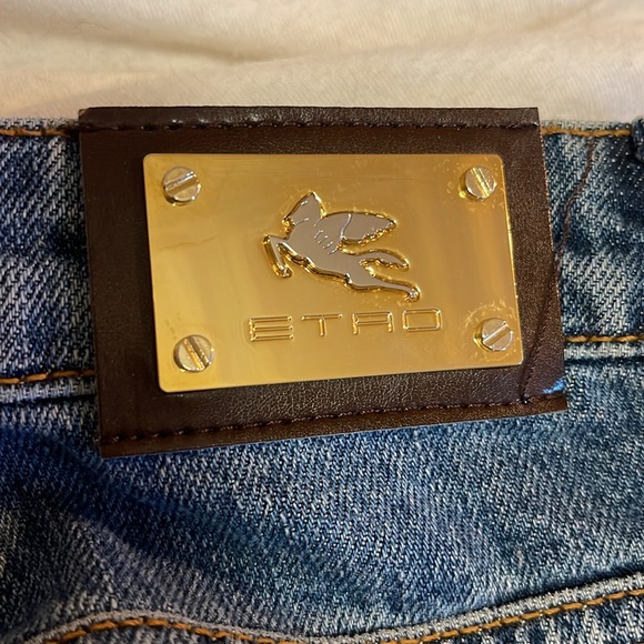 Vintage Italian Designer Etro high waisted jeans, cropped wide leg - Picture 2 of 10